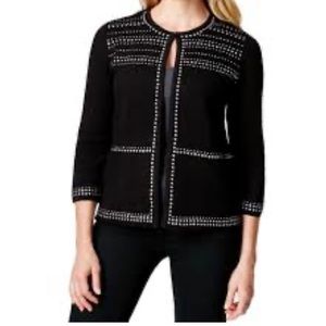 New Alfred Dunner Silver Studded Cardigan